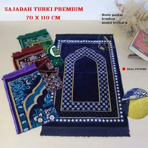 Sejadah Al Taqwa Turkeye Bludru Premium 70x110cm - Mukena Muslim Motif - Sajadah, Pria, Cowok, Jilbab Turki Nyaman Lembut Tebal Travel voal warna 11