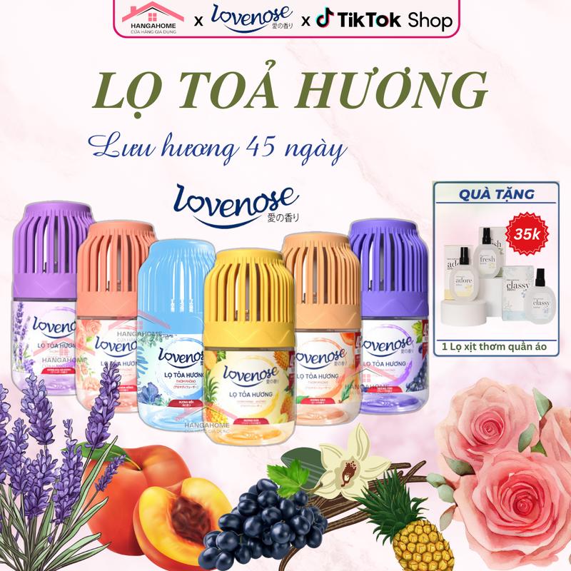 Combo 2 Lọ tỏa hương thơm phòng Lovenose 180ml hương thơm tự nhiên Đào, Biển, Hoa Hồng, Vani, Lavender xua đuổi côn trùng, dễ chịu khử mùi, sáp thơm thế hệ mới 60 ngày, Dầu Thơm Phòng Dầu Thơm Nước Hoa