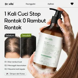 Dr.ville Anti Hair Fall Shampoo Shampo Anti Rontok & Berminyak Bikin Rambut Bervolume Anti Lepek Original Viral TikTok Recommended