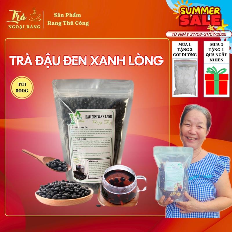  Đậu Đen Xanh Lòng Rang Bếp Củi  túi 500gr - 1kg  Trà Ngoại Rang Nước Đậu Đen Rang 