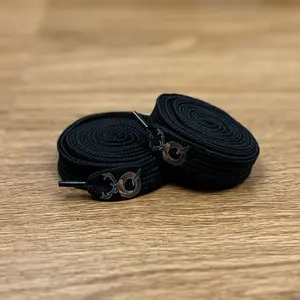 Tali Quiferstep - Tali sepatu gemuk hitam polos/berlogo 2 cm - Tali sepatu gemuk/jumbo terlaris