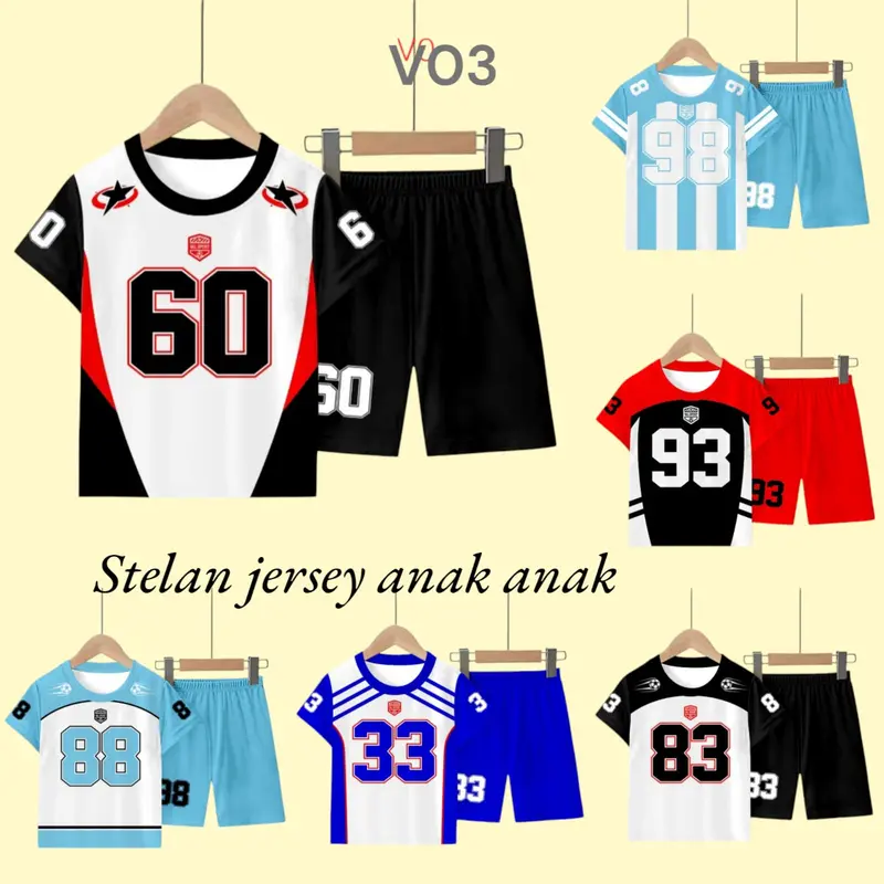 SETELAN JERSEY ANAK-ANAK/BAJU BOLA ANAK FUTSAL BADMINTON  SENSE/MRH TAHUN)