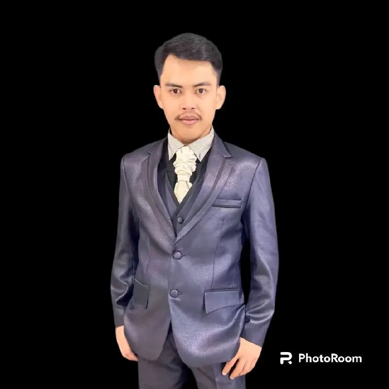 JAS POLOS - 1SET DENGAN ROMPI (Jas + Celana + Rompi + Dasi + Cover Jas + Hanger) Hitam Pria 1