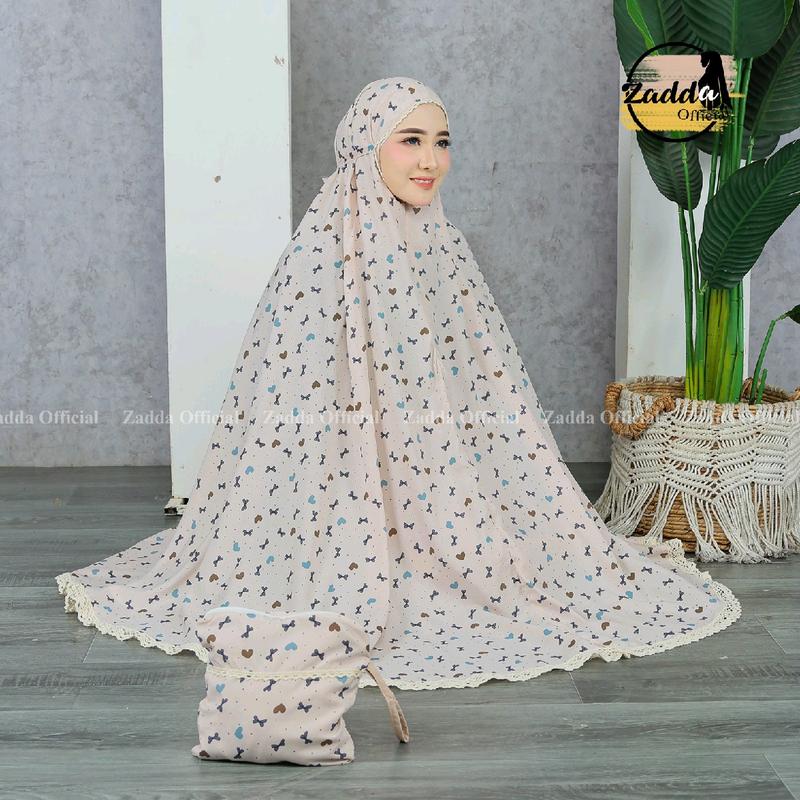 Mukena Dewasa Rayon Premium Motif Pita Size Jumbo Adem Lembut Nyaman - Muslim Katun 5