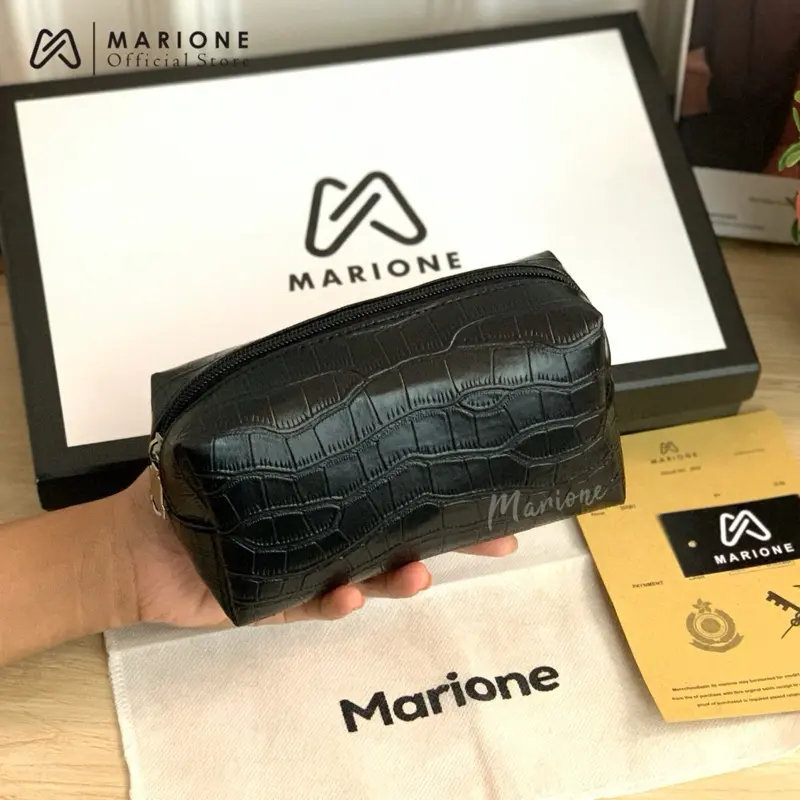 MARIONE - Dompet Kosmetik bahan croco TRIAN Tempat Kosmetik Cantik Kulit 0