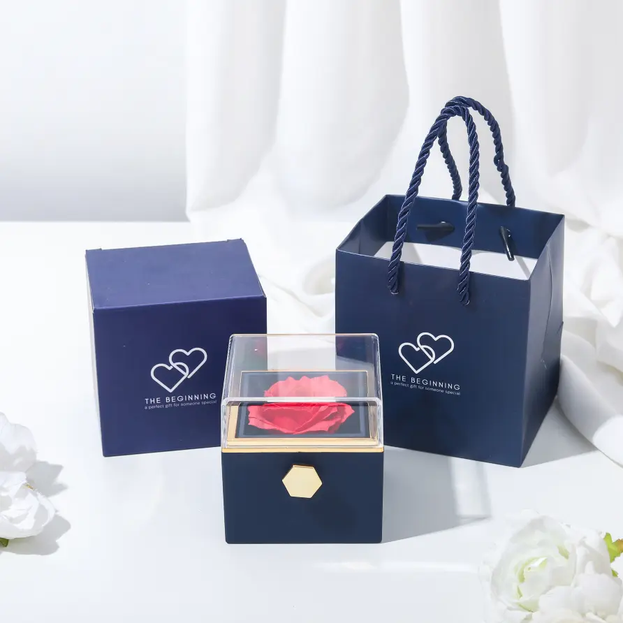 Hidden Jewelry Box - The Beginning - Kado Pasangan Pacar - Mawar Abadi - Tempat Kalung, Cincin