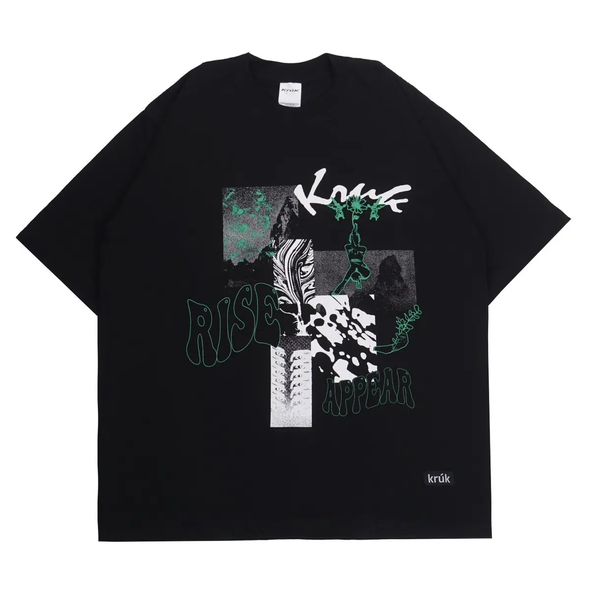 Kruk T shirt Kaos Baju Hitam Rise