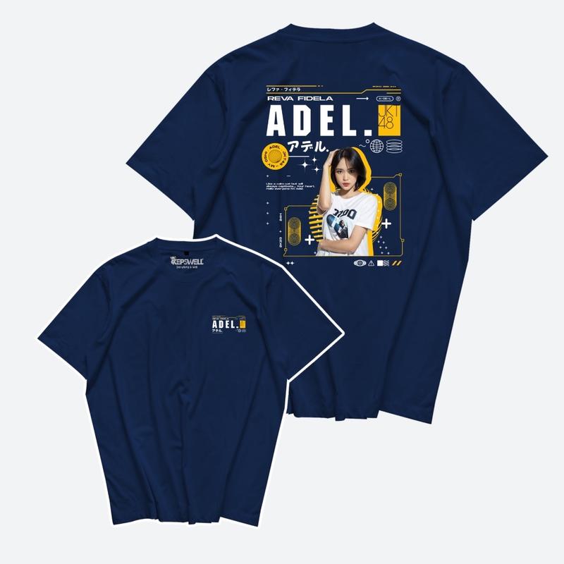 Kaos My Oshi Adel JKT48 - Baju Streetwear - T-Shirt Viral Combed 30s Pria Unisex 2