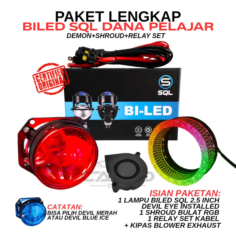 PAKET MURAH BILED SQL by AES Biled Lampu LED 2.5 Inch 58 WATT Dana Pelajar LENGKAP 1