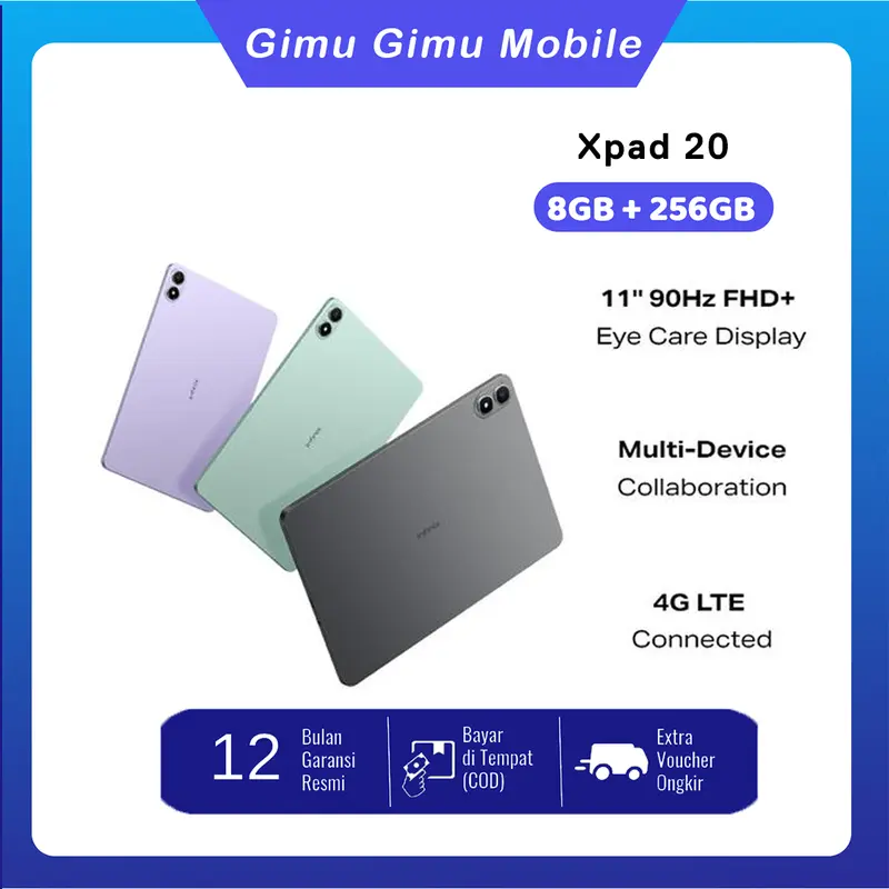 Infinix XPAD 20 8/256GB - Mediatek G88 - 11" 90Hz FHD+ - 7000 mAh - 4G LTE