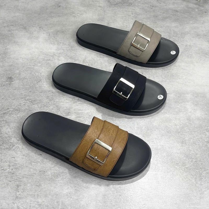    Khâu Dấu Chỉ   Dép Lê Nam Quai Da Ngang Trẻ Trung Mới Lạ Thời Trang size 37-43 | Đế Cao Su Cao Cấp Chống Trơn | Dép Thời Trang 2025  Nhung Đồng Quai Hậu Sandal DéP Đế Bằng  