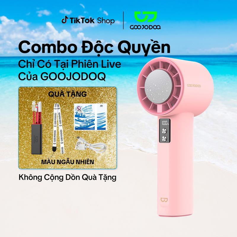 【GOOJODOQ*LIVE ĐQ Quạt Sò Lạnh phiên bản 2025 tặng bộ vệ sinh đa năng , 100 tốc độ gió có thể điều chỉnh màn hình kỹ thuật số cầm tay Làm lạnh và nén đá Phụ Kiện
