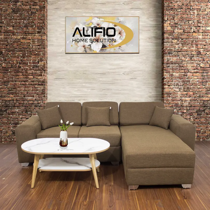 Sofa L Kagawa/Alifio/Fabrick linen/Minimalis Modern 0
