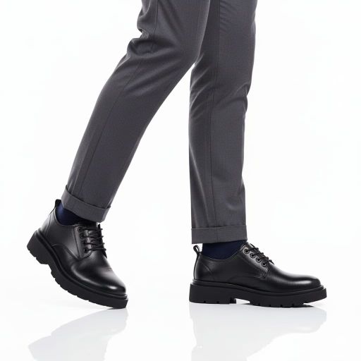 LOZTA Sepatu Pantofel Pria Bahan Kulit Matte Chunky Series Shoes Fantofel Kerja Hitam Karet