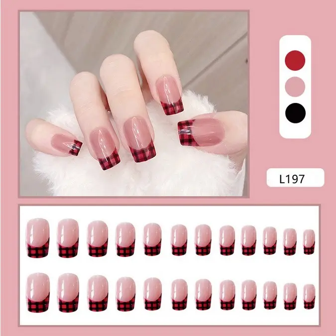 NLT - 24pcs Kuku Palsu Free Lem Jelly 24pcs/Fake Nail Art Fashion Decoration/Fashion Acylic Nail 1