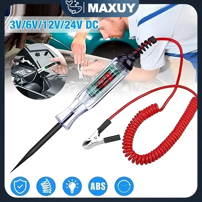Digital Obeng Testpen Tespen Digital DC Tester Testpen Kelistrikan Listrik Mobil Motor 6v/12v/24v/36v auto voltage DC