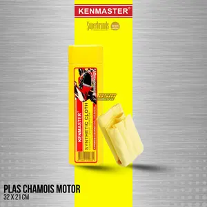 Kenmaster Plas Chamois Motor Segi 8 Ukuran 32cmx21cm Daya Serap Tinggi Mudah Digunakan Tanpa Goresan