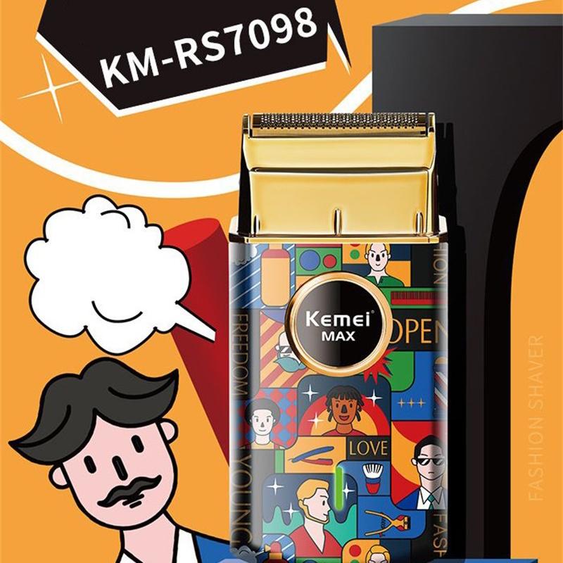 Alat cukur kumis jenggot recharger shaver Kemei Km-RS7098 km rs 7098 elektrik pencukur 0