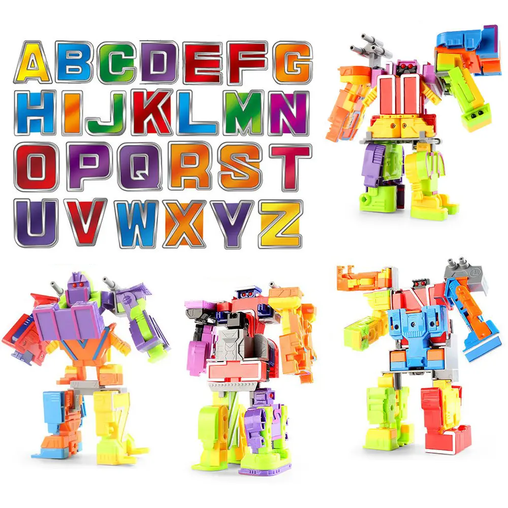 Alphabet Robot Transformation Toys, 26 Letters A-Z Deformation Robot