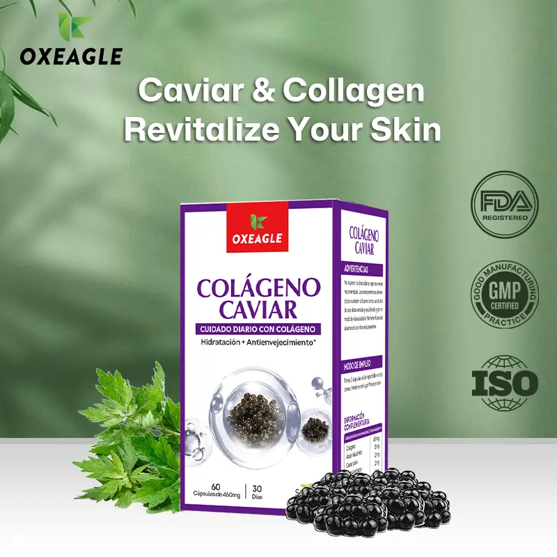 【Sotya Oxeagle】Caviar & Collagen & Vitamin C | Hydrating & Anti-Aging | High Absorption | Natural Plant Extract | 60 Capsules/Bottle | Daily Skin Wellness