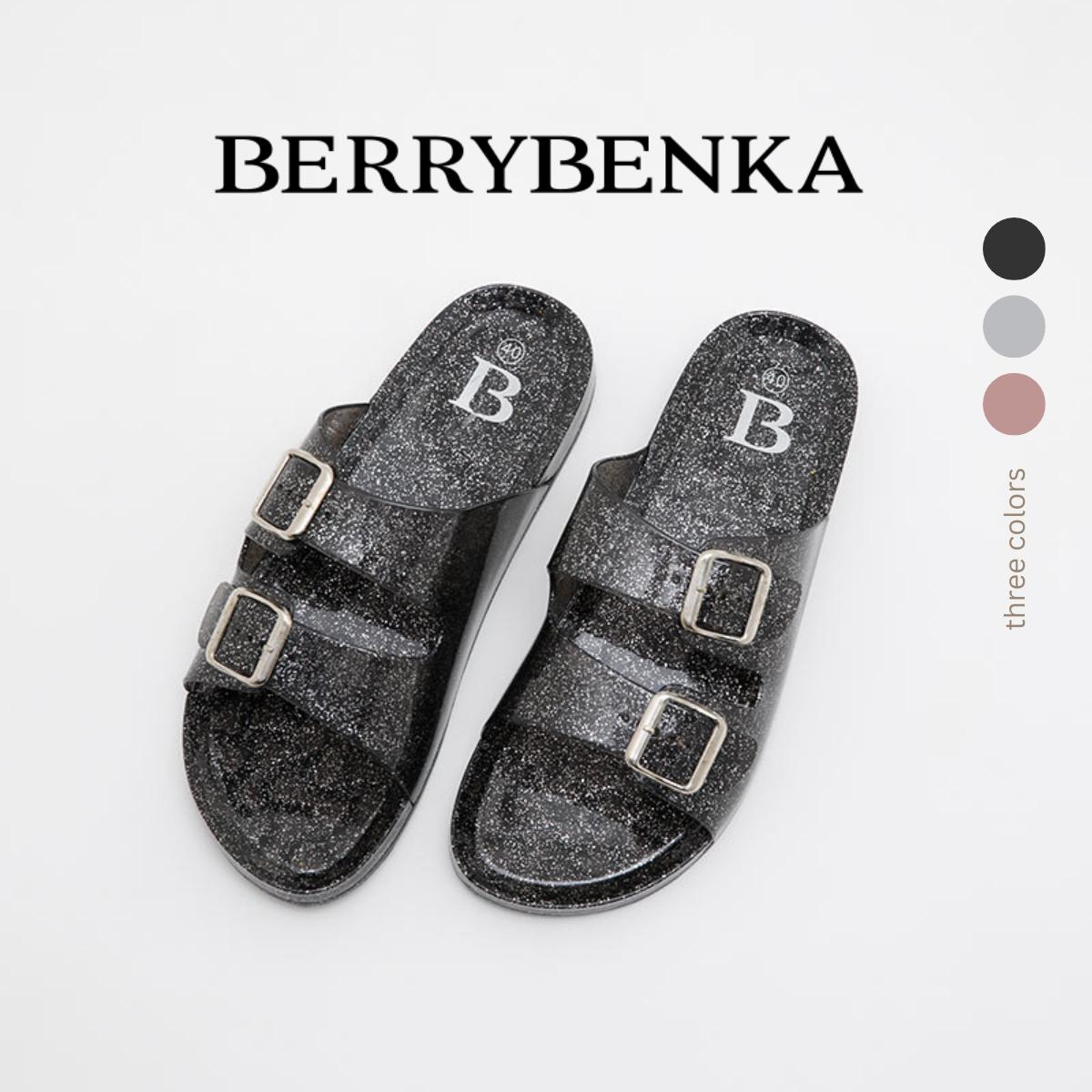 Berrybenka - Sandal Wanita Sofia Melda Jelly Sandal Sendal Round Toe Open Toe Tanpa Hak Karet