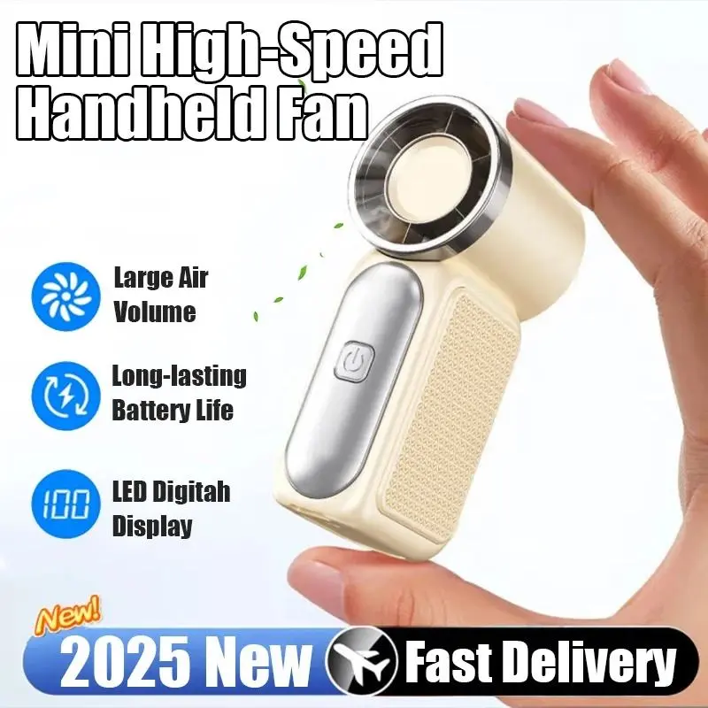 [COD] Kipas Turbo Genggam Mini Minimalist LED Display Kecepatan Hingga 100