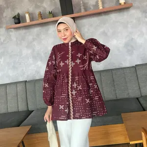 BATIK RAVINDRA Blouse Batik Nurma Lengan Panjang Katun
