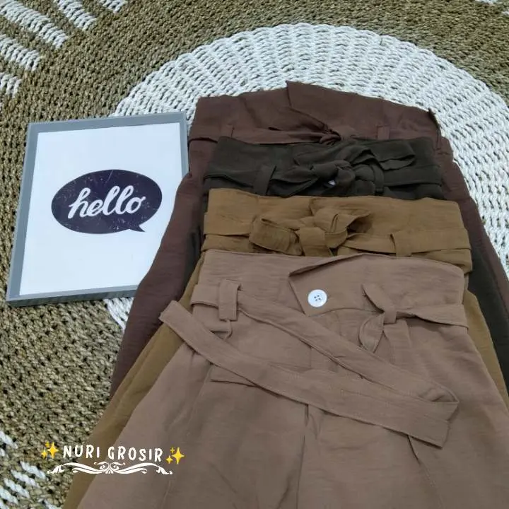 Celana  Panjang Kulot Hawai Fashion Wanita  crinkle Airflow Santai