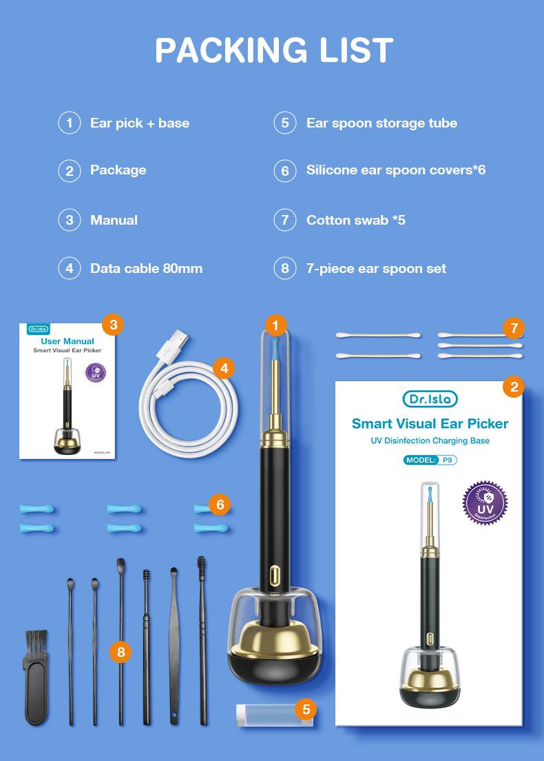 Dr.isla Pembersih Telinga Korek Kuping Kamera 1300W Piksel Dilengkapi dengan fungsi desinfeksi UV Basis pengisian daya smart Visual Ear Stick LED HD EndoscopeWIFI waterproof earpick bayi Endoscope P9 Removal Cleaning Dr.isla Pembersih Telinga Korek Kuping Kamera 1300W Piksel Dilengkapi dengan fungsi desinfeksi UV Basis pengisian daya smart Visual Ear Stick LED HD EndoscopeWIFI waterproof earpick bayi Endoscope P9 Removal Cleaning