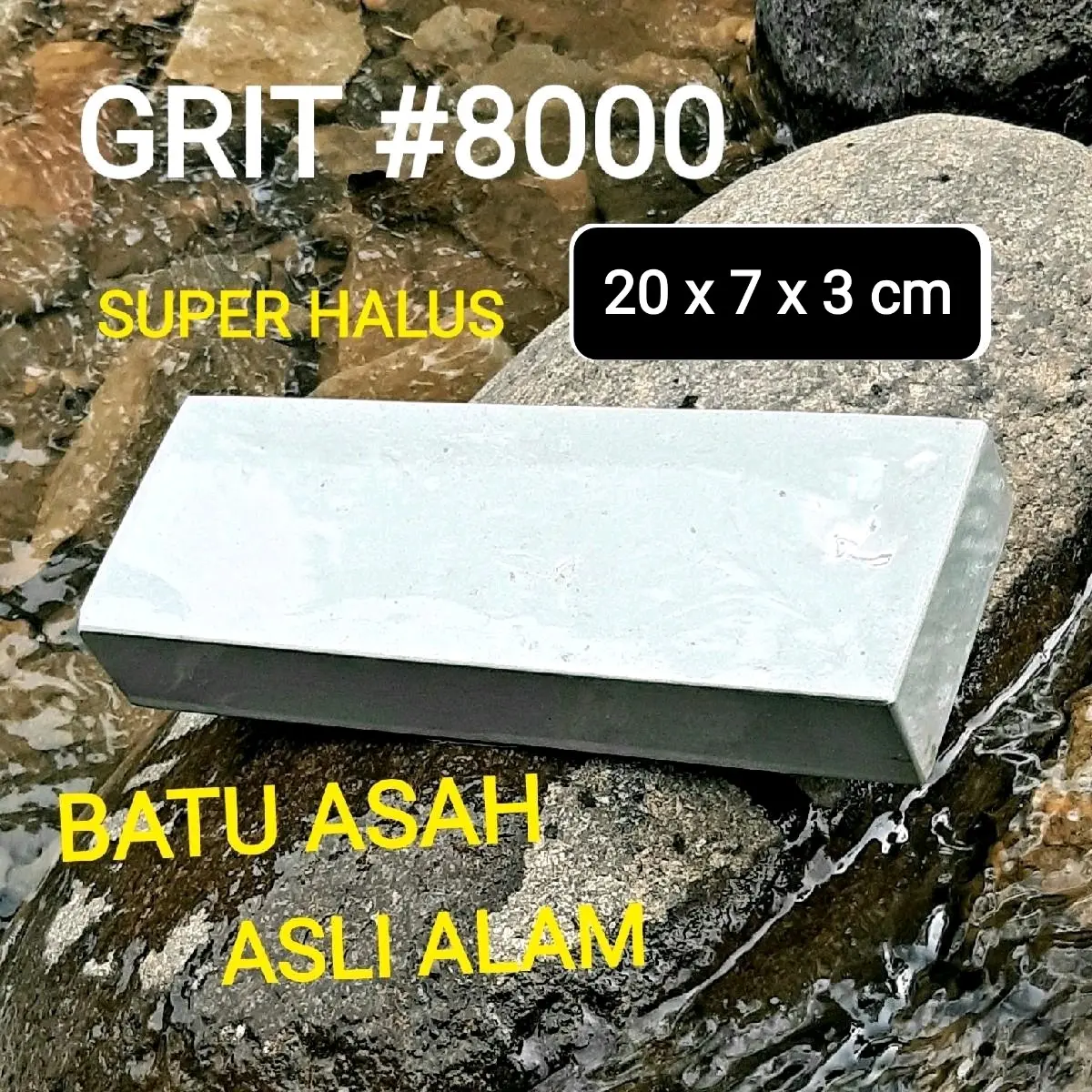 Pengasah Pisau Asli Batu Alam 20 x 7 x 3 cm Grit 8000 - Bogor, Jawa Barat - Knife, Stainless