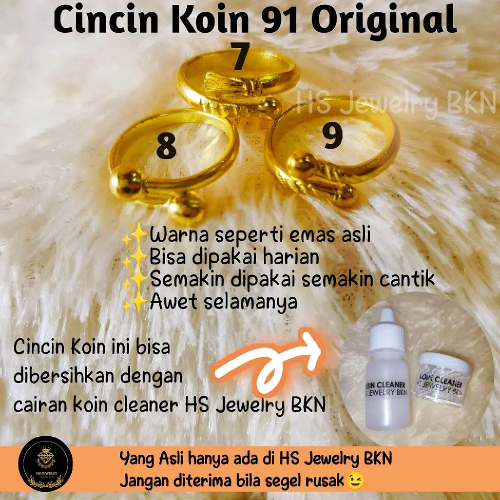 cincin koin 91 asli best seller ori 100% bisa di pakai harian awet selamanya