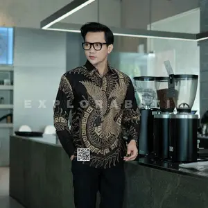 EXPLORA.ID CAKRASENA Baju Batik Pria Slimfit Lengan Panjang Premium Katun Halus Elegan