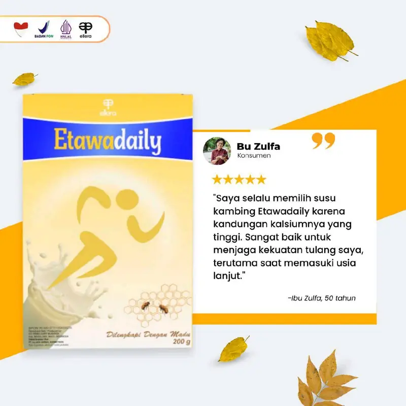 Etawadaily PAKET 2 box susu etawa Bubuk Dairy, Susu Etawadaily, Susu kesehatan, susu bubuk, susu kambing etawa 100% asli, susu kambing etawa BPOM susu kesehatan tulang susuetawa susukambing  viral milk susukambing  etawaku Bahan Minuman Honey untuk 4