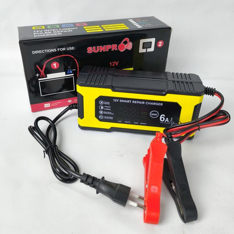 Product Introduction of Charger Aki  Sunpro cas aki motor mobil Battery 12V 6a Adaptor cas Aki 12V6A New 19