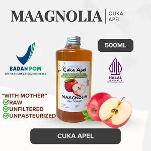 Cuka Apel Maagnolia 500 ml Organic Sugar Free Organik Bebas Gula Alami Botol Rendah lemak Natural cukaapel viral
