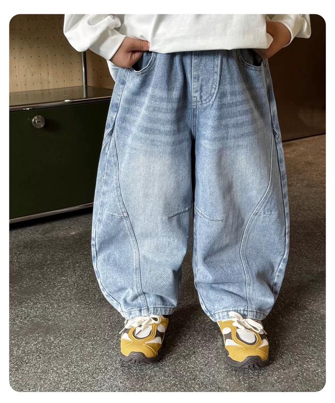  Quần bò jean dài thu đông cho bé trai bé gái ống rộng phong cách Hàn Quốc 10kg-32kg QD6 Ttom kids 
