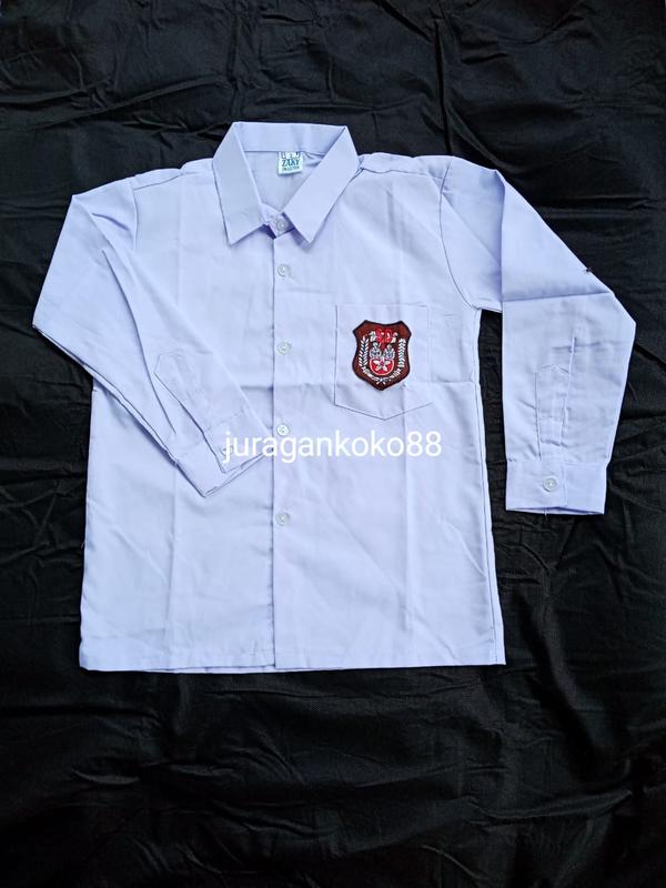 baju putih sekolah sd/mi kemeja sekolah laki-laki dan wanita lengan panjang Putih 5