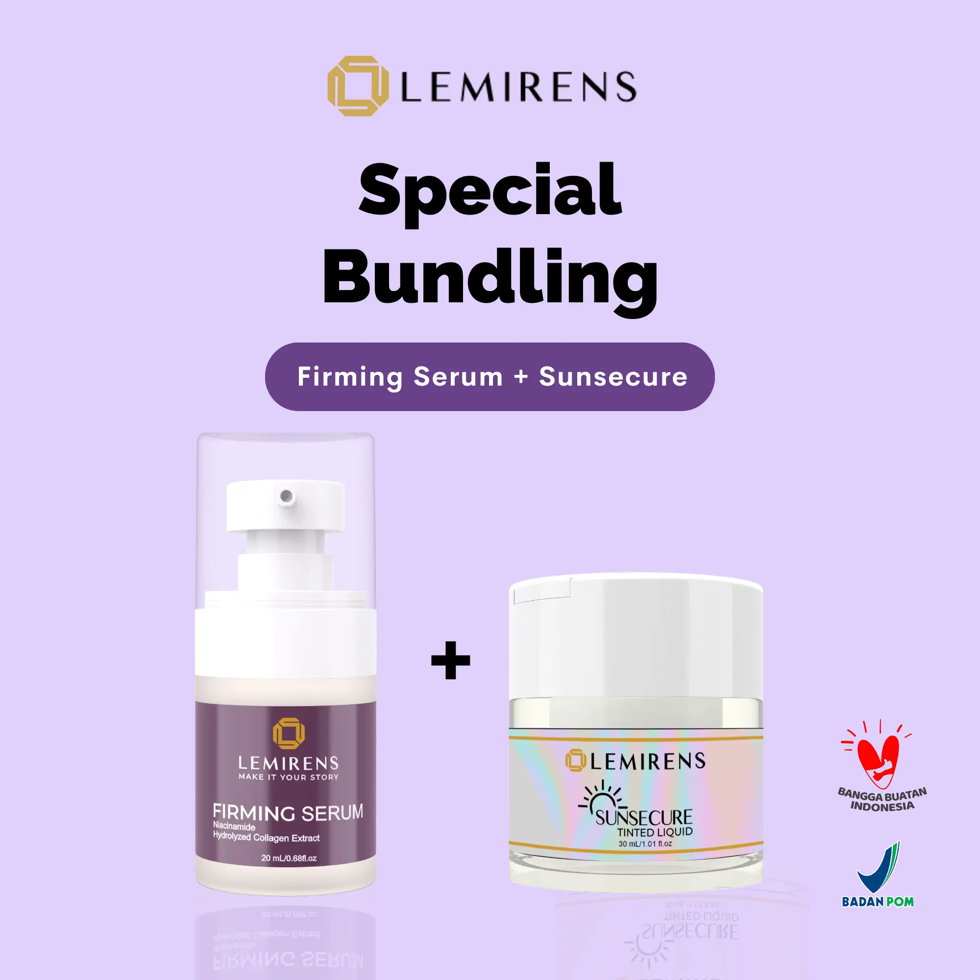 Bundling Perawatan Kulit Firming Serum dan Sunsecure Tinted Liquid
