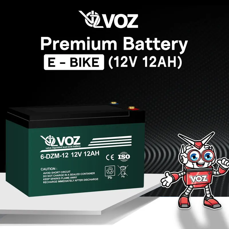 Baterai Sepeda Listrik VOZ 12V 12 Ah - Aki Kering E-Bike - Solar Cell - UPS - BTS 3