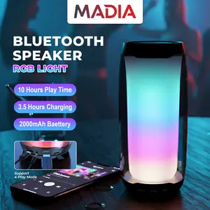 MADIA Speaker Bluetooth RGB Lampu LED Bass Super Powerful 360° Suara Jernih dan Stereo