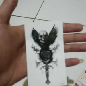 30 PCS Stiker Tato Temporer Grosir 6x10cm Halal Tanpa Bekas Burung Tengkorak Sayap Malaikat pencabut nyawa singa macan elang wanita TCK