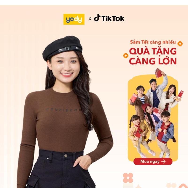 Áo Phông Nữ YODY Dài Tay Dáng Ôm In Chữ Tối Giản Dễ PHối Đồ Preview WCLT25F023