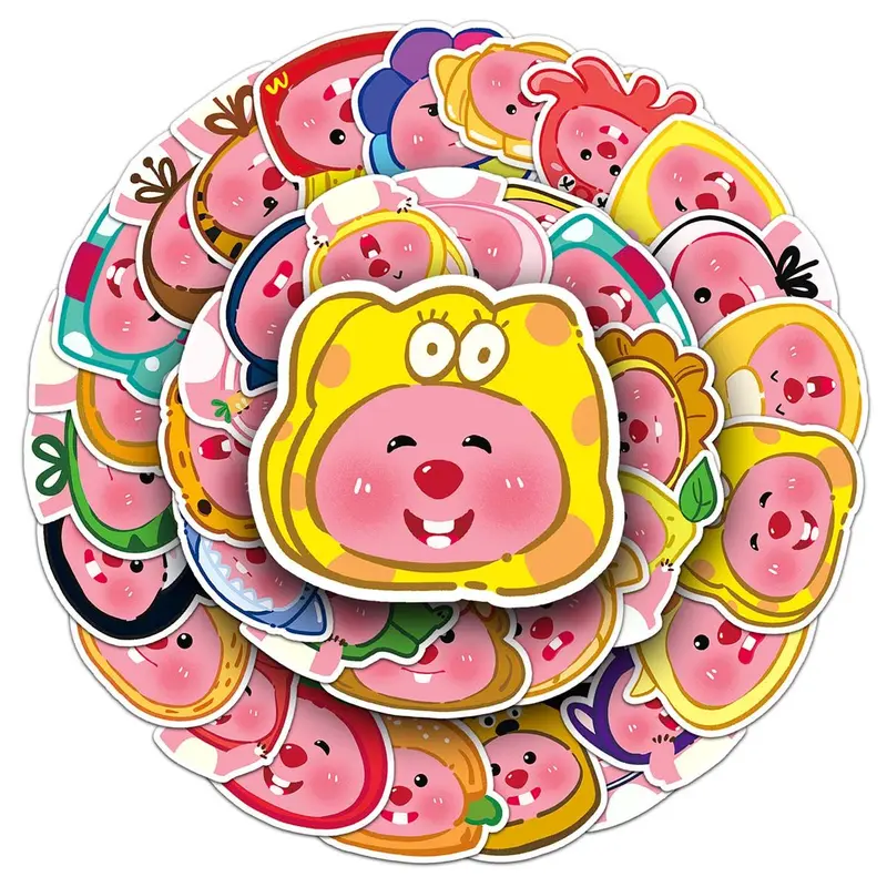 10/50 miếng dán siêu dễ thương Loopy cho bé trai và bé gái, Tự Làm Điện Thoại Di Động/ Máy Tính Xách Tay/ Mũ Bảo Hiểm/ Sáng Tạo Không Thấm Nước 0