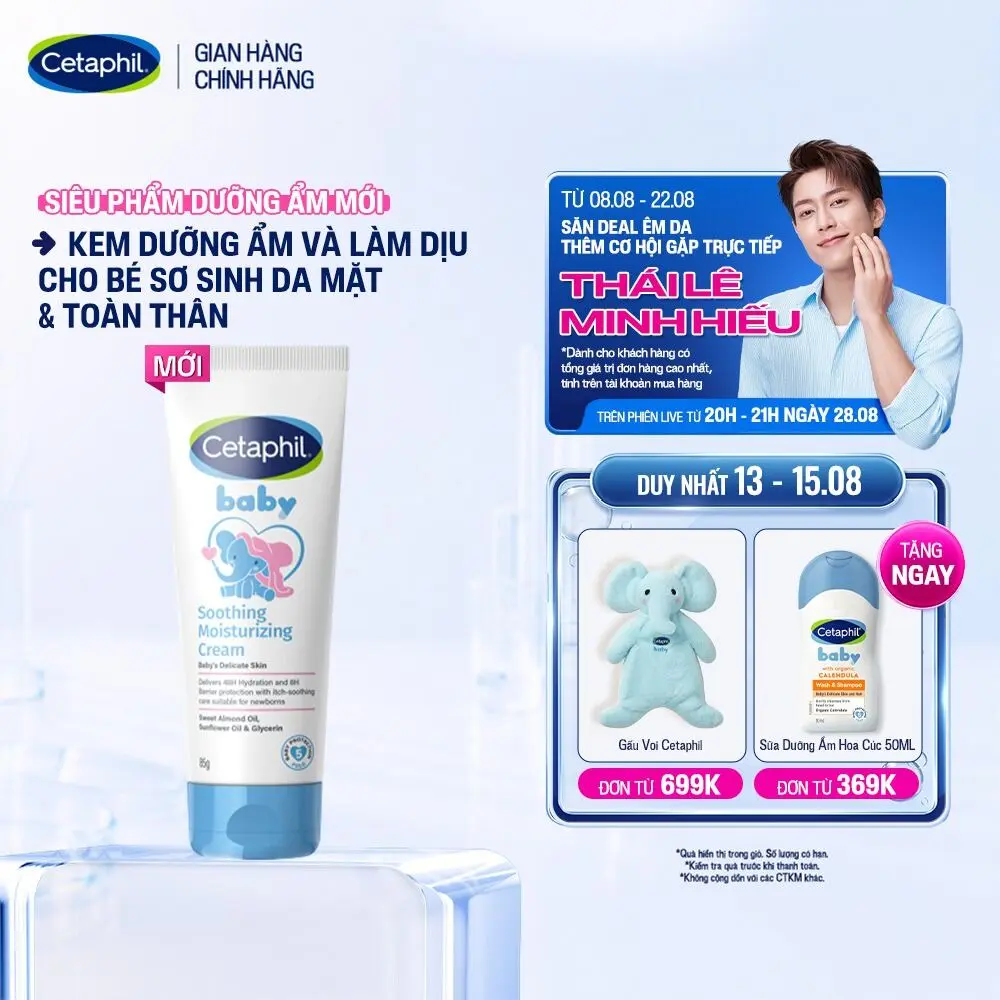 Kem dưỡng ẩm và làm dịu cho bé Cetaphil Baby Soothing & Moisturising Cream tuýp 100g