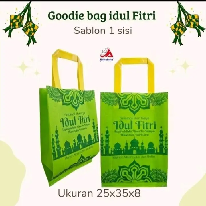 Goodiebag Lebaran 25x35x8 (LUSINAN 12 PCS)-Tas spundbond idulfitri-tas hampers Kanvas Belanja 4