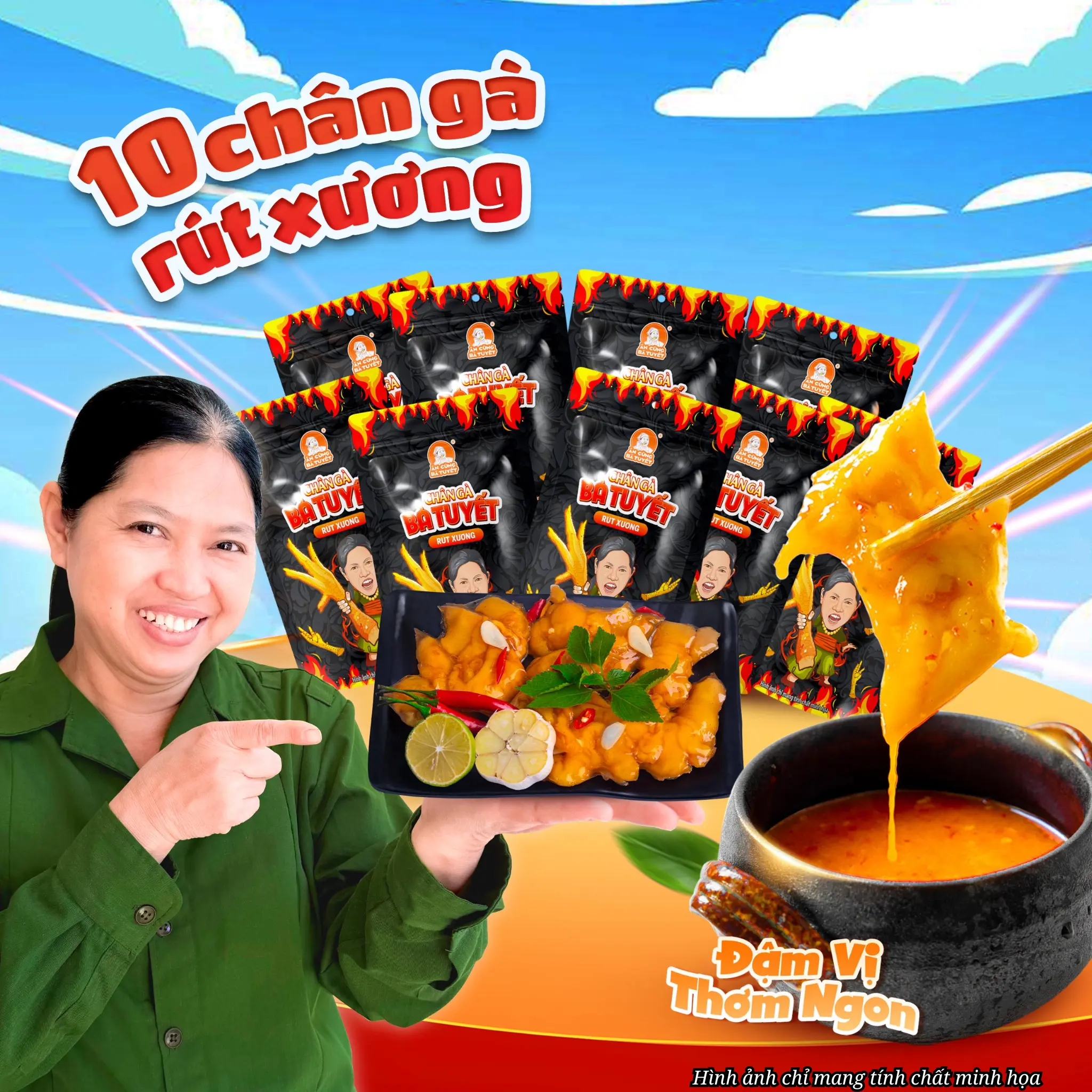 Combo chân gà tê cay rút xương - ĂN CÙNG BÀ TUYẾT M76
