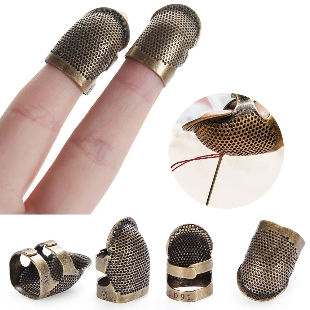 Sewing Accessories DIY Crafts Vintage  Antique Ring Needle Thimble Metal Finger Protector