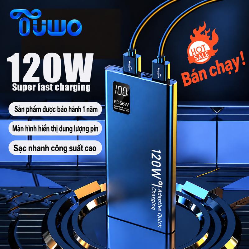 TUWO ccc Sạc siêu nhanh 120W 90000mAh Ngân hàng điện ngoài trời lớn PD22.5W Nhẹ và mỏng Nhẹ và mỏng