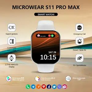 Smart Watch 11 Pro Max  10 Pro Max  Original NFC GPS - Layar AMOLED 2.2" Tahan Air Panggilan Bluetooth Pengisian Nirkabel Pria Wanita Gratis Wallpaper