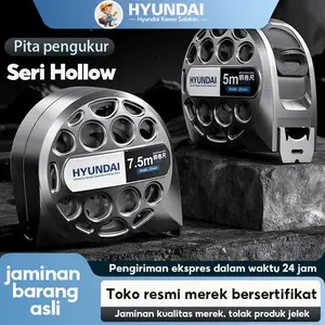 HYUNDAI Pita Pengukur Baja Seri Berongga Pita Pengukur Baja Berlapis Karet Meteran 3M-10M Anti Slip